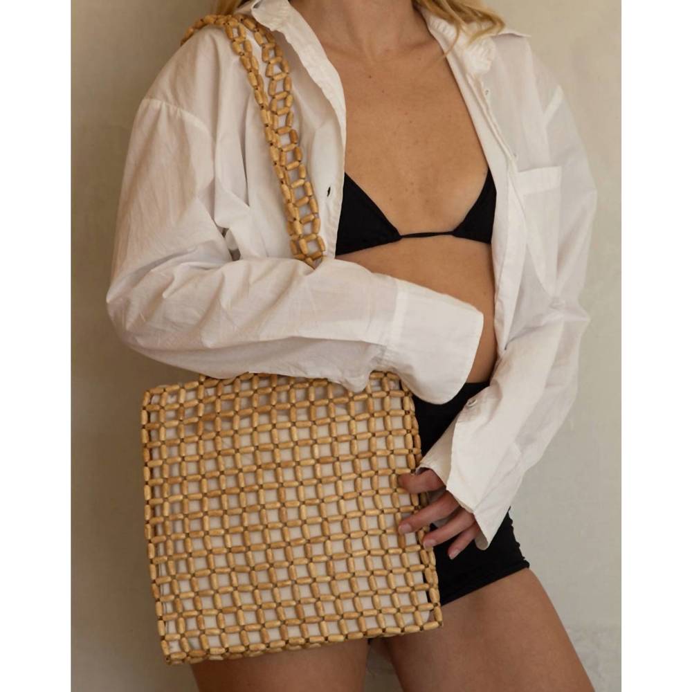 NEW DOLCE VITA hannah shopper shoulder bag in natural - Picture 4 of 4